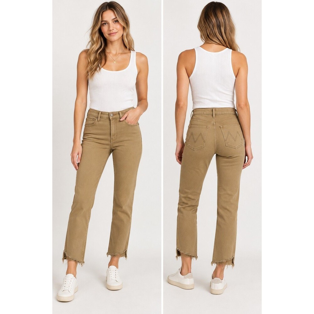 MOTHER The Rascal Ankle Step Fray Jeans Second Chance Golden Brown Size 29